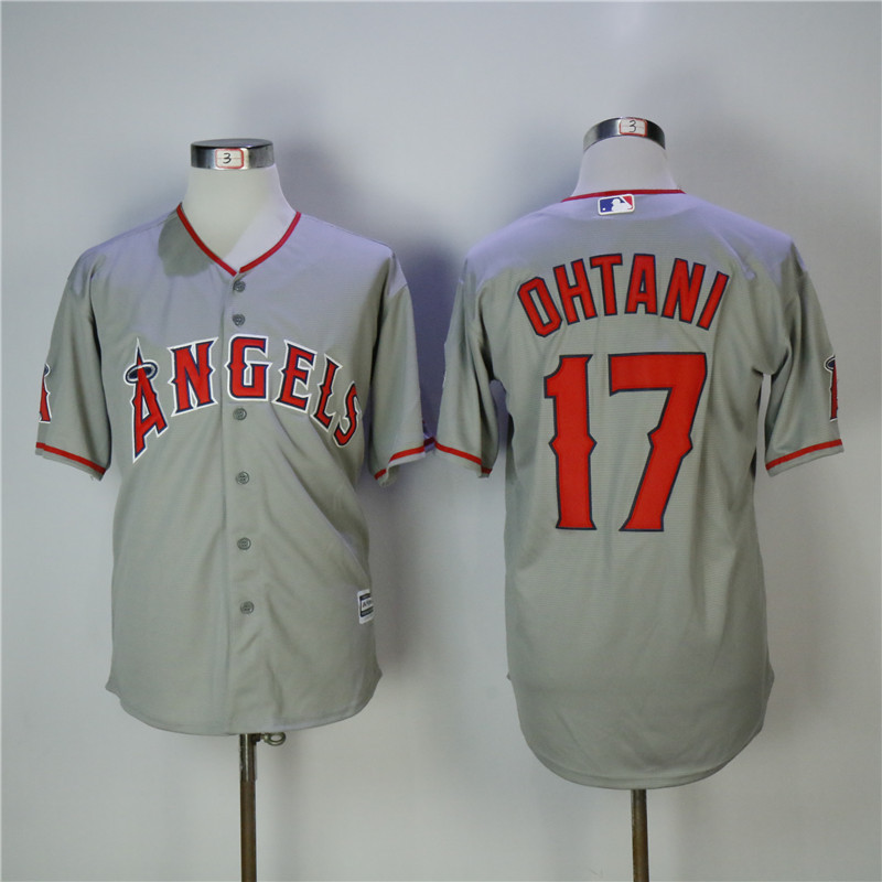 Men's Los Angeles Angels #17 Shohei Ohtani Gray Cool Base Stitched MLB Jersey